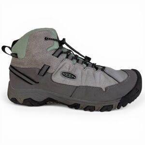 KEEN Grey Green Targhee IV Mid Waterproof Hiking Boots Trail Youth 6